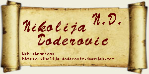 Nikolija Doderović vizit kartica